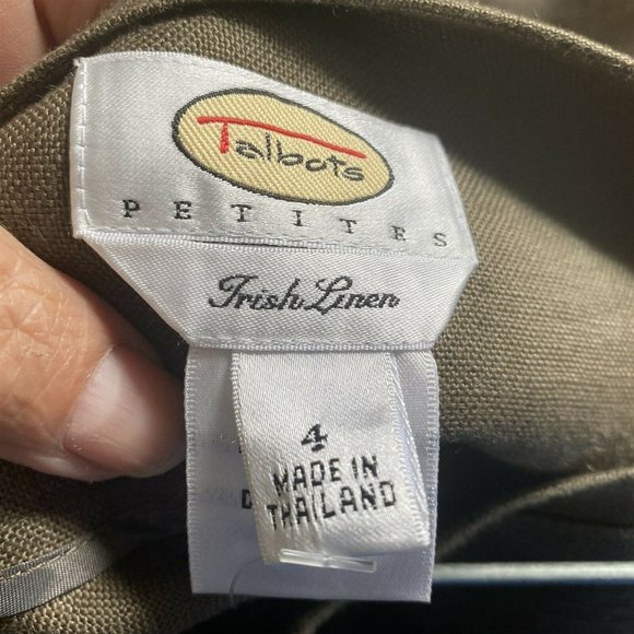 Talbots Skirt Irish Linen Brown Knee Length slits - Picture 9 of 10